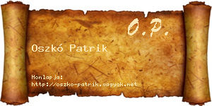 Oszkó Patrik névjegykártya